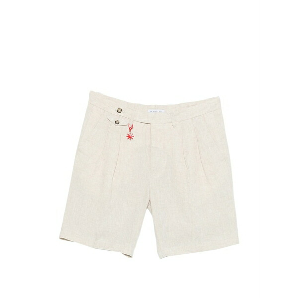 マニュエル リッツ メンズ 心地よいズボン下 ボトムス Pleated linen shorts Neutrals
