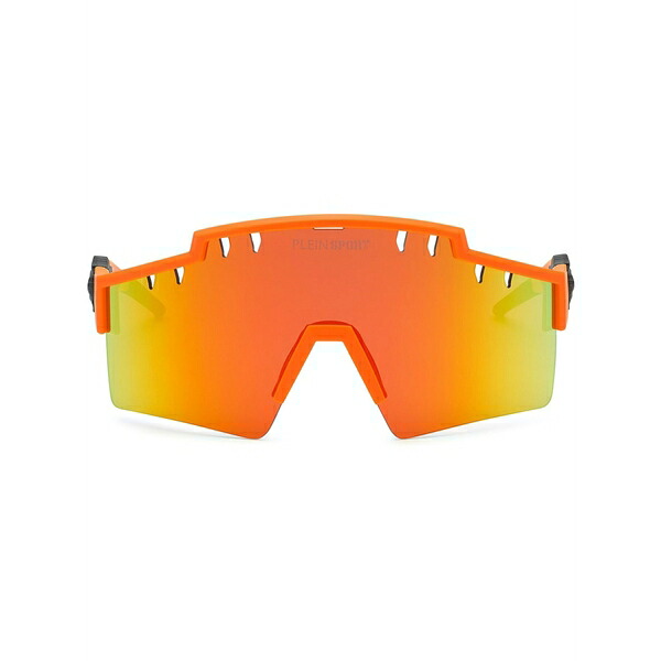 飾り気のない運動競技 メンズ サングラス・アイウェア 付属物 Shield-frame tinted sunglasses Orange