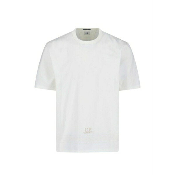 シーピーカンパニー メンズ ティーシャツ トップス Logo-detail t-shirt White