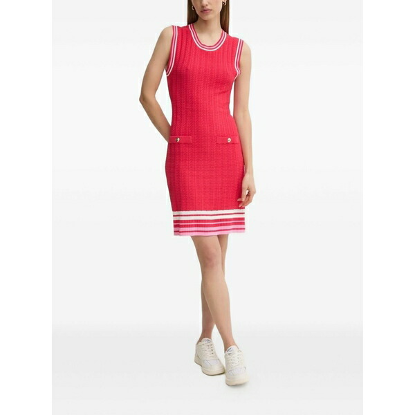 リュージョー レディース 衣裳 トップス Ribbed-knit sleeveless mini dress Red