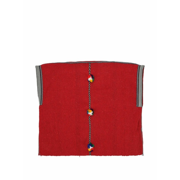 フォルテラ レディース 厚地の外套 アウター Veruska pompom-embellished poncho Red