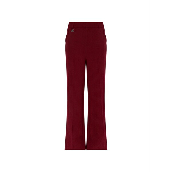 ゲタス レディース 心地好いズボン下 ボトムス X barbie logo-charm wide-leg trousers Red