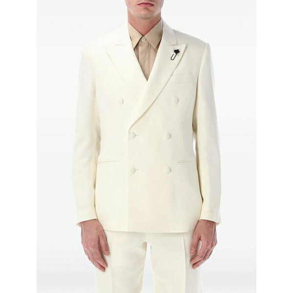 ラルディーニ メンズ 上衣＆上衣 アウター Double-breasted jacket White