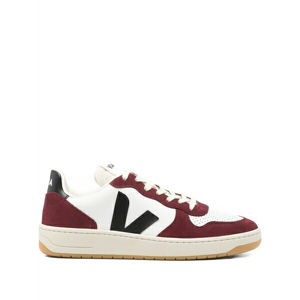 ヴェジャ メンズ スニーカー シューズ V-10 leather white black amarante sneakers White