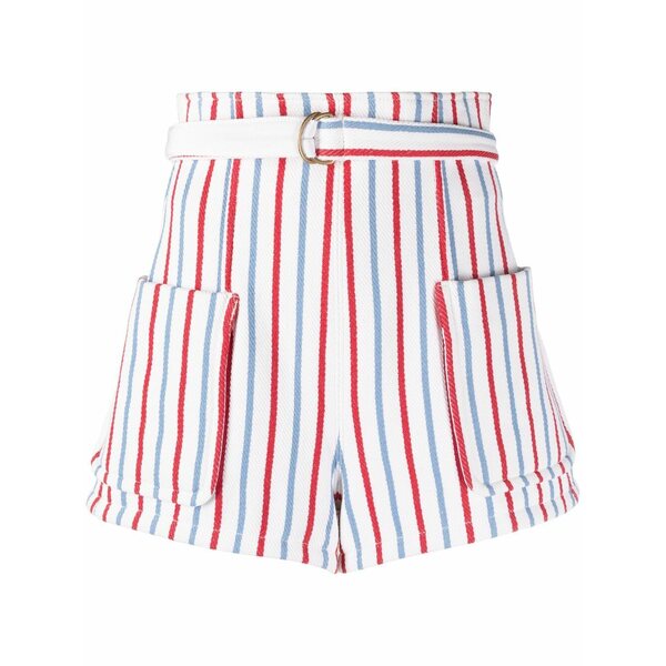 フィロソフィーデロレンゾセラフィーニ レディース 心地好いズボン下 ボトムス Striped high-waisted shorts Neutrals
