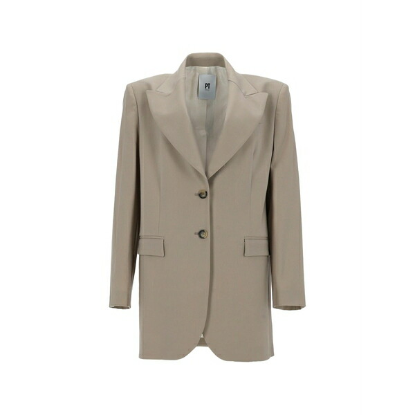 PTトリノ レディース 上衣＆上衣 アウター Victoria peak-lapel single-breasted blazer Neutrals