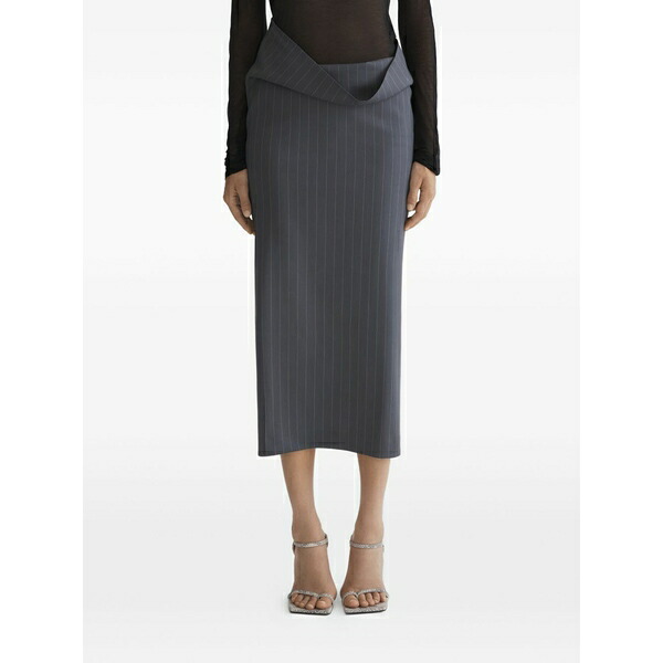 マグラー レディース スコート ボトムス Pinstripe split skirt Grey