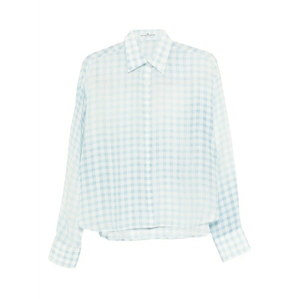 エルマンノ シェルヴィーノ レディース ティーシャツ トップス Check shirt Blue