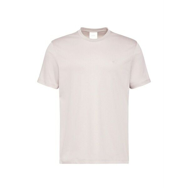 カルバンクライン メンズ ティーシャツ トップス Logo-embroidered t-shirt Neutrals