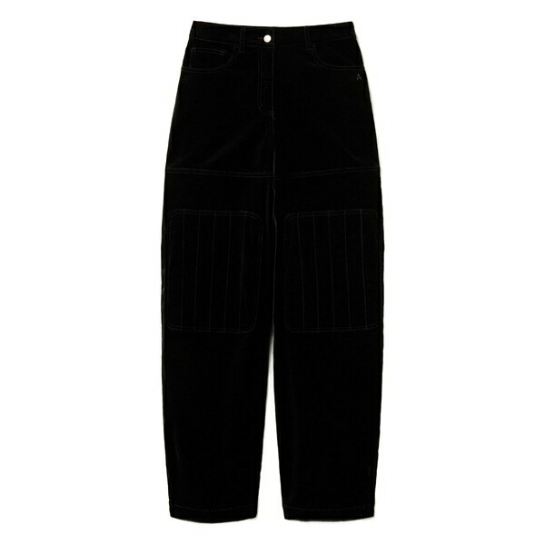ツイン仕掛ける レディース 心地よいズボン下 ボトムス Quilted velvet trousers Black