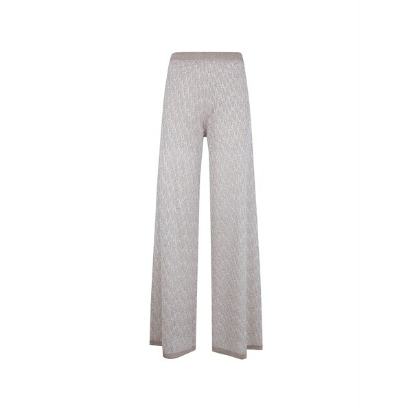 ディー・エクステリア レディース 心地好いズボン下 ボトムス Chevron-knit wide-leg trousers Neutrals