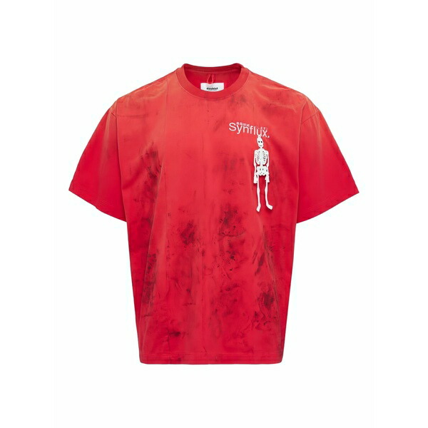 ダブレット メンズ ティーシャツ トップス Wastereducing algorithm skeleton t-shirt Red