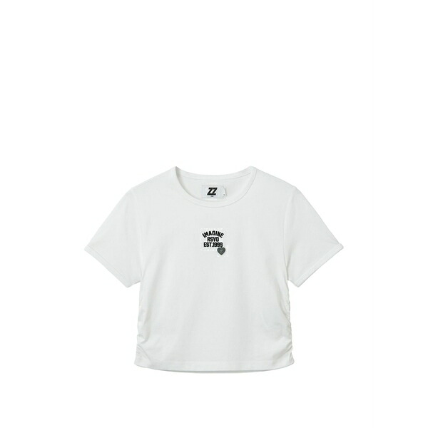 イズエ レディース ティーシャツ トップス Graphic-detail cotton t-shirt White