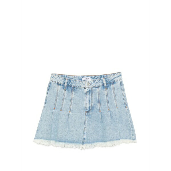 リュージョー レディース スコート ボトムス Pleated fringed skirt Blue