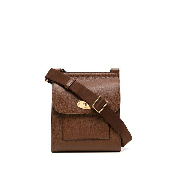 マル木ノ実 メンズ ショルダーバッグ 御徒面子 Small antony leather crossbody bag Brown