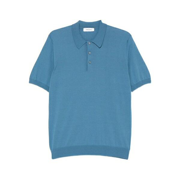 グランサッソ メンズ スポーツシャツ トップス Short-sleeve polo shirt Blue