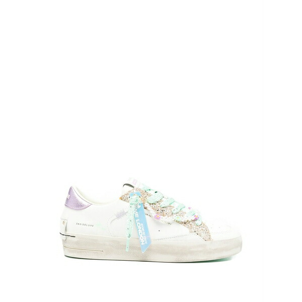 クライムロンドン レディース スニーカー シューズ Sk8 deluxe glitter lace sneakers White