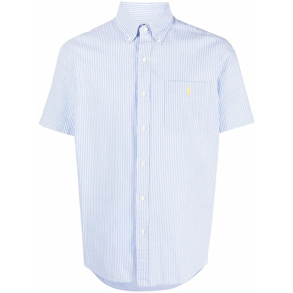 ラルフローレン メンズ ティーシャツ トップス Embroidered-logo candy stripe shirt  Blue
