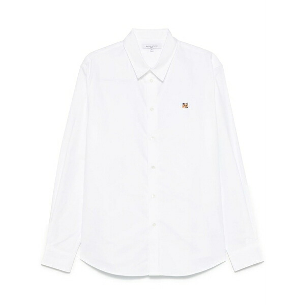 棲み家 狐狸 メンズ プルオーバー トップス Fox head shirt White