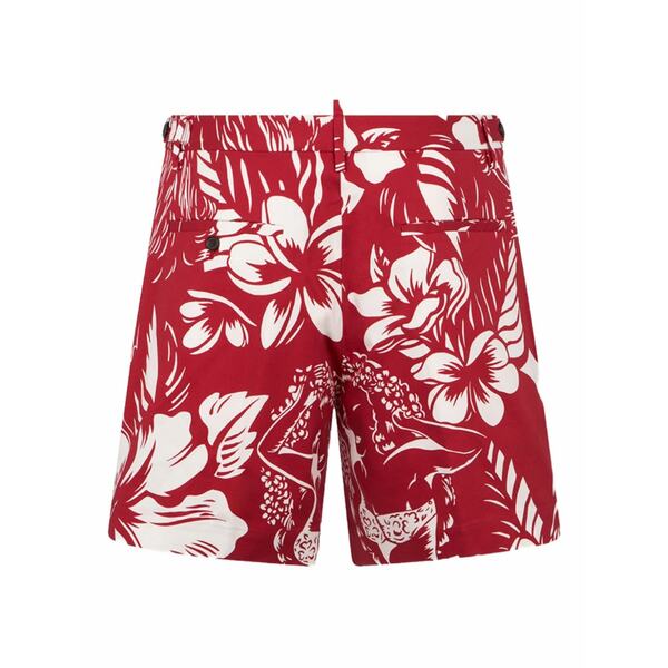 ディースクエアード メンズ 心地よいズボン下 ボトムス Dancing flowers shorts Red