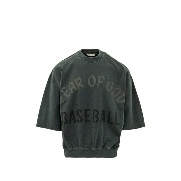 フィアオブゴッド メンズ パーカー・スウェットシャツ アウター Logo-print short-sleeve sweatshirt Black