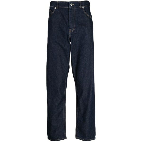 住み家 稲荷 メンズ ジーンズズボン下 ボトムス Straight-leg cotton jeans Blue