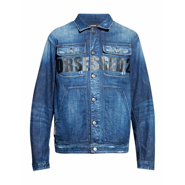 ディースクエアード メンズ 上衣＆上衣 アウター Print denim jacket Blue