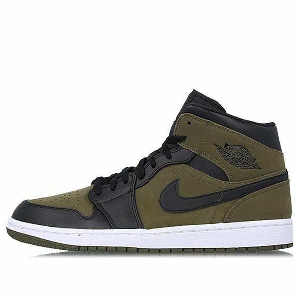 Jordan ジョーダン メンズ スニーカー 【Air Jordan 1 Mid 'Olive Canvas' 554724-301】 サイズ US_8.5(26.5cm)｜asty