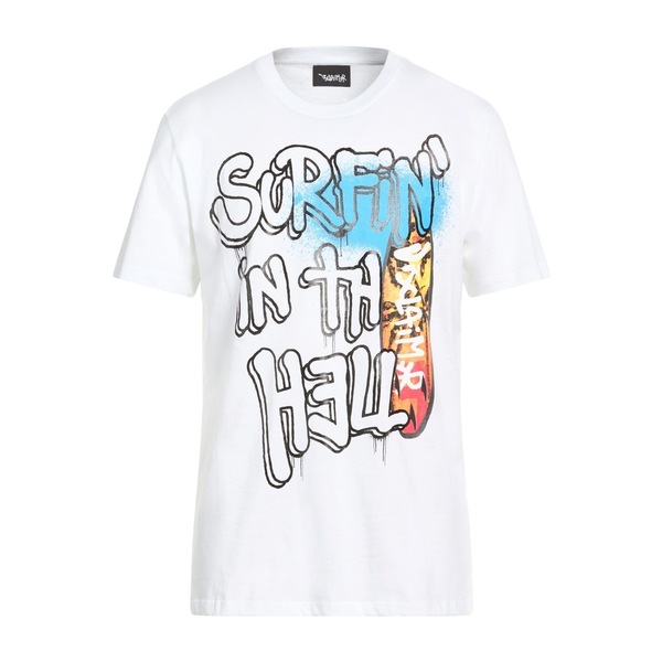 【貨物輸送無料】 ディスクレイマー メンズ プルオーバー トップス T-shirts White
