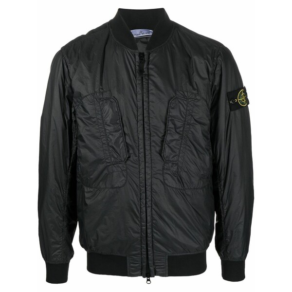 ストーンアイランド メンズ 上衣＆上衣 アウター Logo-patch bomber jacket Black
