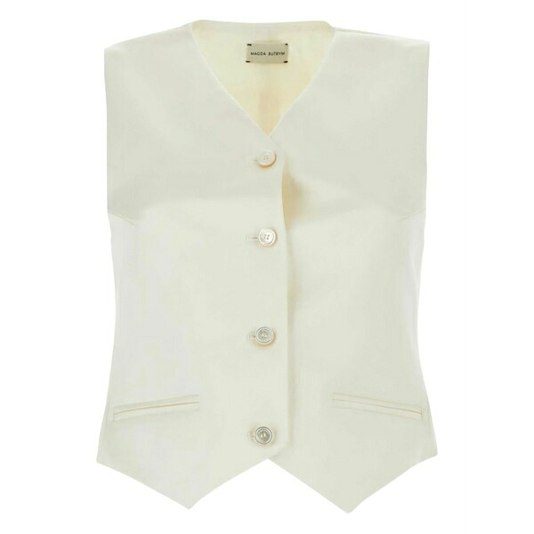 マグダ・ブトリム レディース 上衣＆上衣 アウター Button-fastening tailored waistcoat White