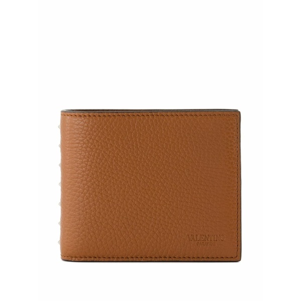 ヴァレンティノ ガラヴァーニ メンズ 金入れ 付属物 Rockstud calfskin wallet Brown