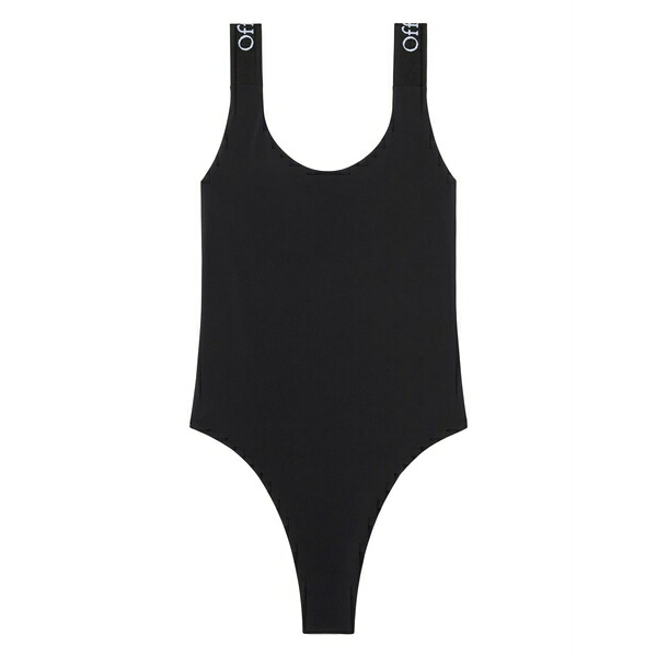 象牙色 レディース 衣裳 トップス Logo-band swimsuit Black