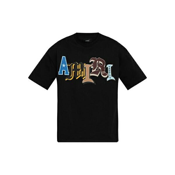 アミリ メンズ ティーシャツ トップス Logo-appliqu￡ t-shirt Black