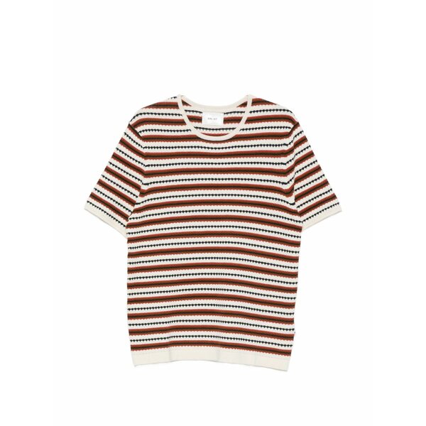 エヌエヌ77 メンズ Tシャツ トップス Bari 6686 striped t-shirt Neutrals｜asty