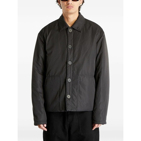 アーバン クラシックス メンズ ジャケット＆ブルゾン アウター Button-down padded jacket Black｜asty
