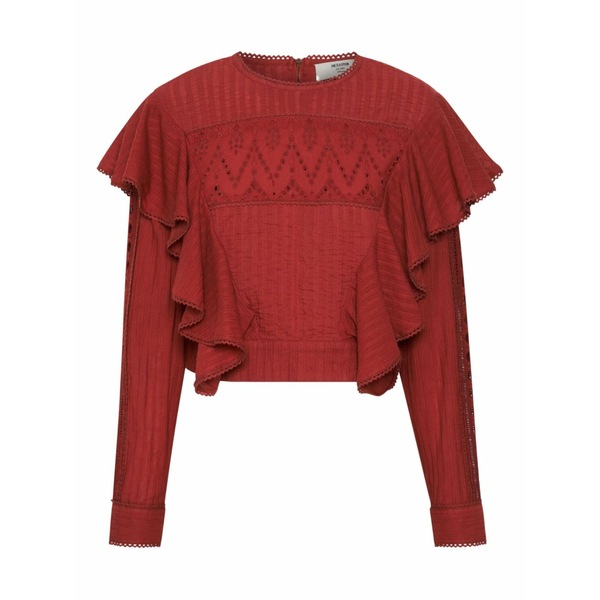 壱 ティースプーン レディース プルオーバー トップス Victoria ruffled blouse Red