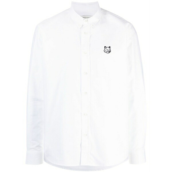 棲み家 狐狸 メンズ プルオーバー トップス Fox head patch long-sleeve patch White