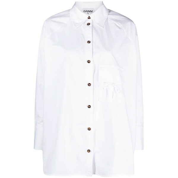 ガニー レディース プルオーバー トップス Raglan-sleeved organic cotton shirt White