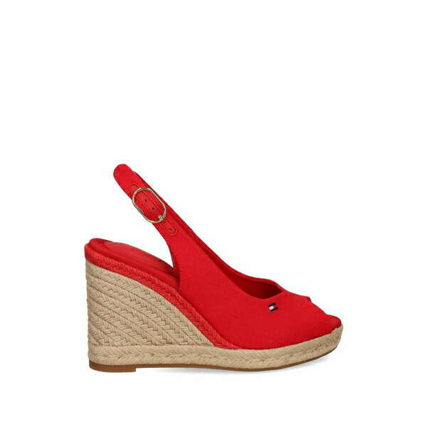 トミー ヒルフィガー レディース サンダル シューズ Slingback heeled espadrilles  Red