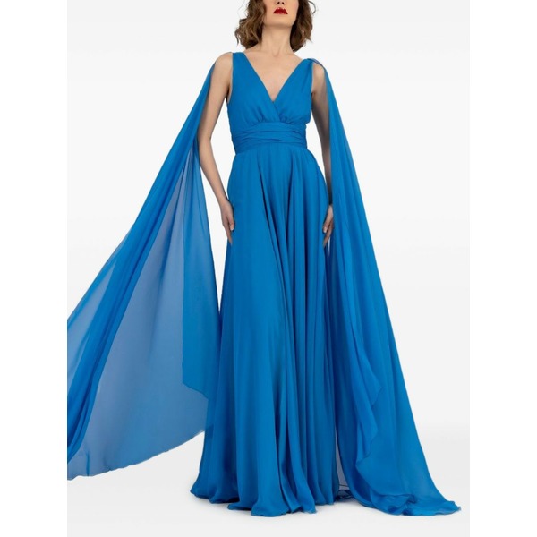 アレッサンドロ レゴラ レディース 衣裳 トップス V-neck overlay maxi dress Blue
