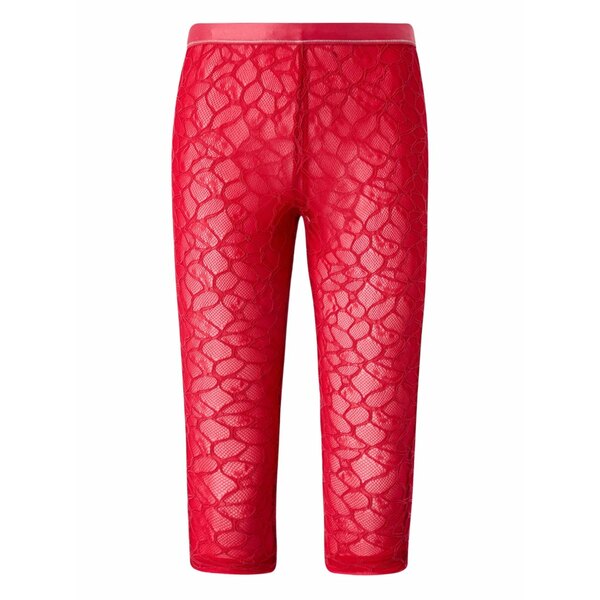 ピンコ レディース カジュアルパンツ ボトムス Lace-detail cropped leggings Red｜asty
