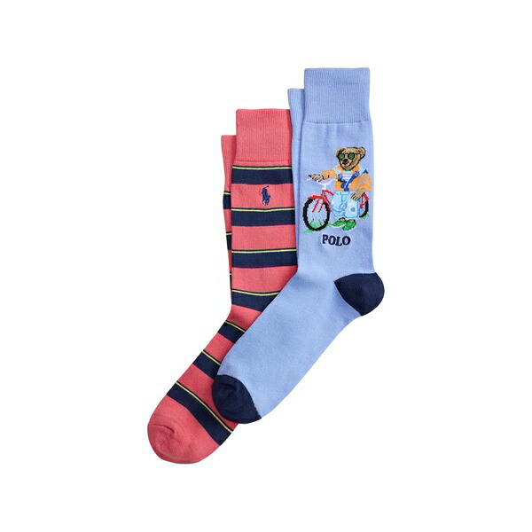 ラルフローレン メンズ ソックス アンダー御召しもの Polo bear socks (pack of two) Blue