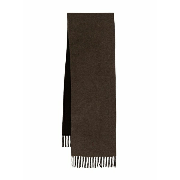 ラルフローレン メンズ えり巻き・袈裟・えり巻き 付属物 Fringed logo-print scarf Brown