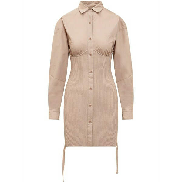アンドレダモ レディース 衣装 トップス Ribbed mini dress Neutrals