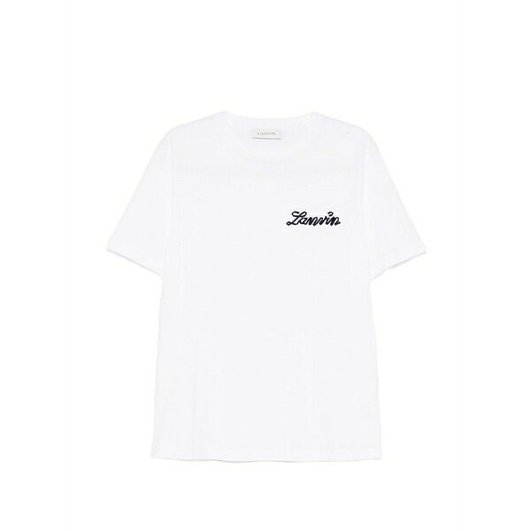 ランバン メンズ ティーシャツ トップス Logo t-shirt White