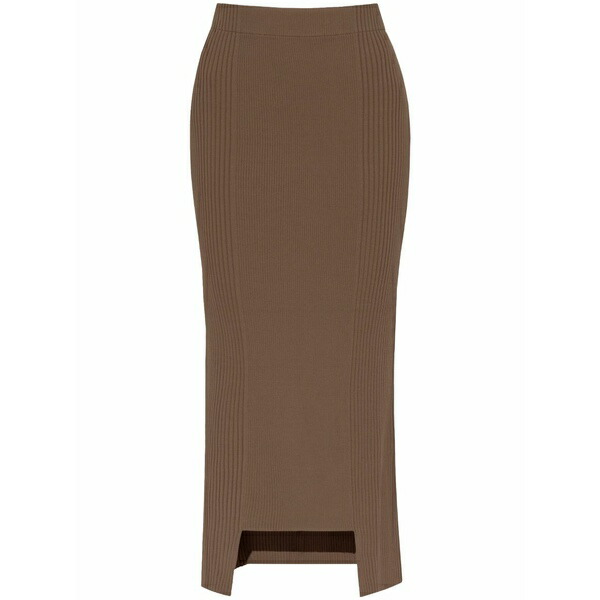 バイマレンバーガー レディース スコート ボトムス Merine ribbed MIDI skirt Brown