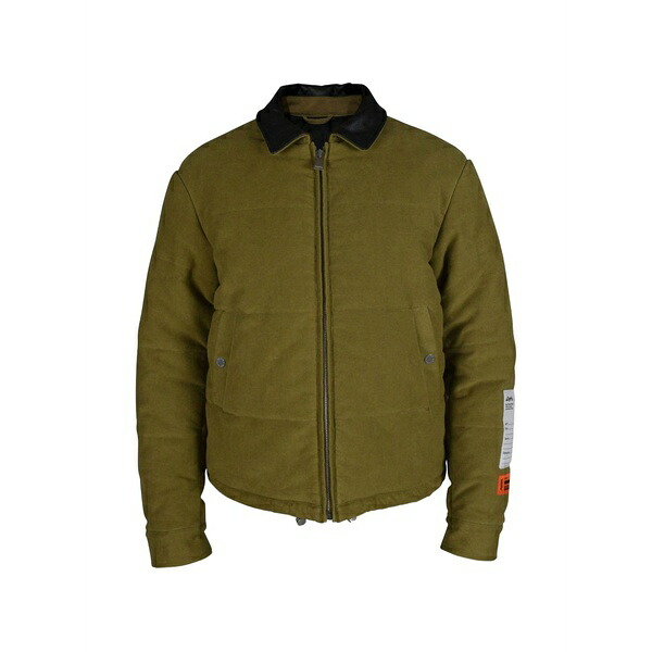 戸呂 プレストン メンズ 上衣＆上衣 アウター Quilted contrast-collar jacket Green