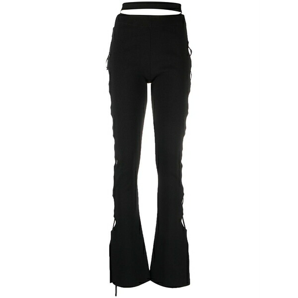 アンドレダモ レディース 心地好いズボン下 ボトムス Cut-out flared trousers Black