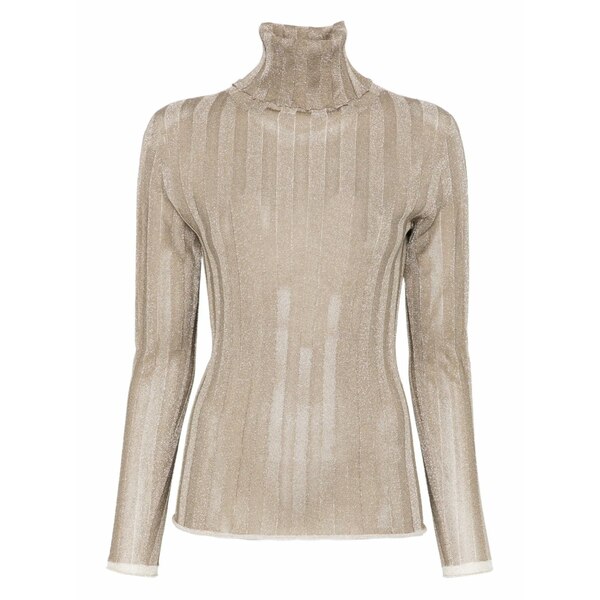 ファビアナ フィリッピ レディース 編み物\u0026プルオーバー アウター Ribbed roll-neck sweater Neutrals
